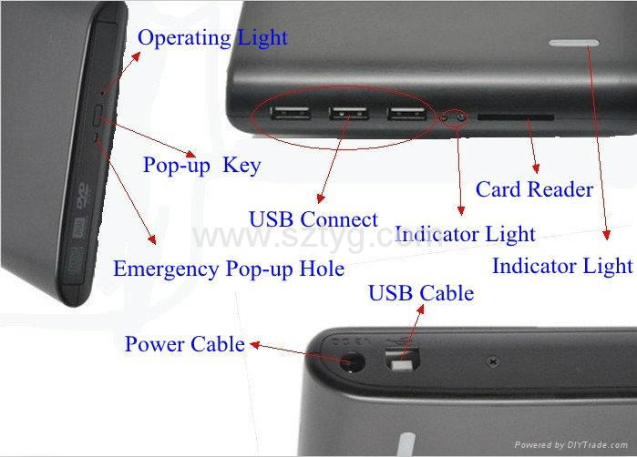 USB2.0 Portable Slim Multifunction Media Player 3