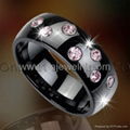 CZ 316l stainless steel jewelry ring for