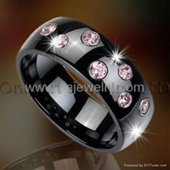 CZ 316l stainless steel jewelry ring for men