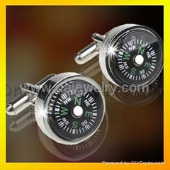 metal mens compass cufflink  accessory for shirt