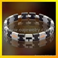 mens 316l stainless steel promise bracelet  jewellery with gold plated 1