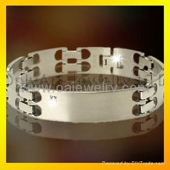 mens 316l stainless steel promise bracelet  jewellery with gold plated 2