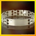 mens 316l stainless steel promise bracelet  jewellery with gold plated 2