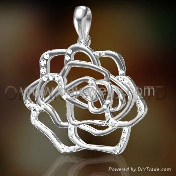 stylish NEW four clover silver 925 pendant jewellery for lady  5