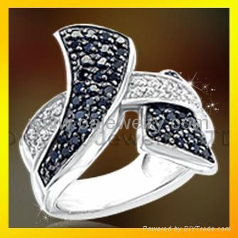 good quality fashion 925 solid silver ring with rhodium plated and CZ 2