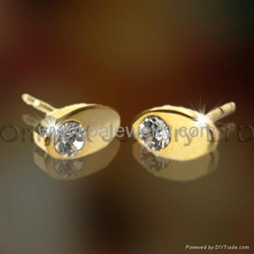 fashion CZ stone surgical steel earring for women 4