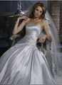 Wholesale 2011 new style A line satin strapless wedding dress 3