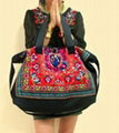 Embroidered tote shoulder shoulder bag