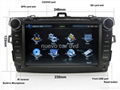 Large 8" Toyota Corolla DVD GPS player(2007-2011) 2