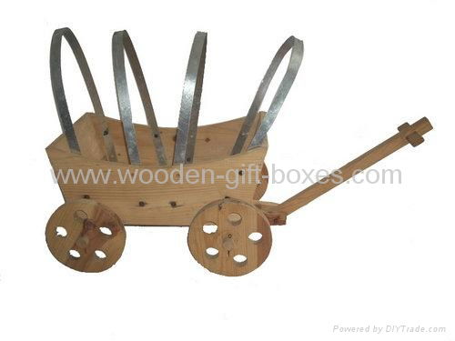 Wood Garden Wagons, Wagon Planters Wooden 5