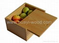 Slide Lid Wooden Box Natural Finish