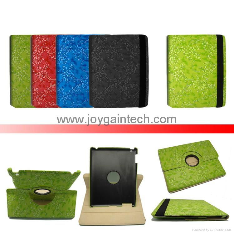 360 degree Rotary Samrt leather case for new ipad 3 3