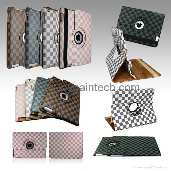 360 degree Rotary Samrt leather case for new ipad 3 4