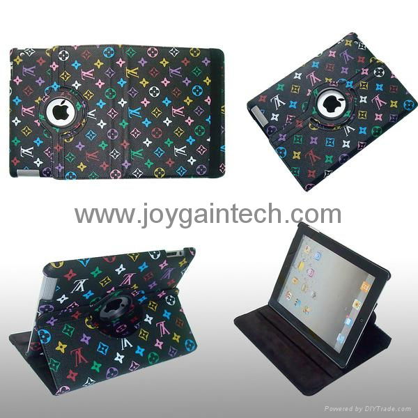 360 degree Rotary Samrt leather case for new ipad 3 5