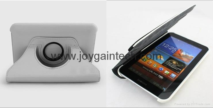360 degree Rotary Samrt leather case for SAMSUNG Galaxy Tab P6200/6800/7300 3