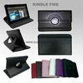 360 degree Rotary Samrt leather case for Amazon Kindle Fire/Moto Xoom/HTC Flyer 1