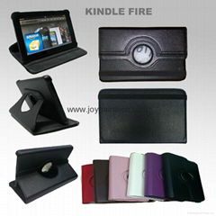 360 degree Rotary Samrt leather case for Amazon Kindle Fire/Moto Xoom/HTC Flyer