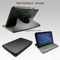 360 degree Rotary Samrt leather case for Amazon Kindle Fire/Moto Xoom/HTC Flyer 2