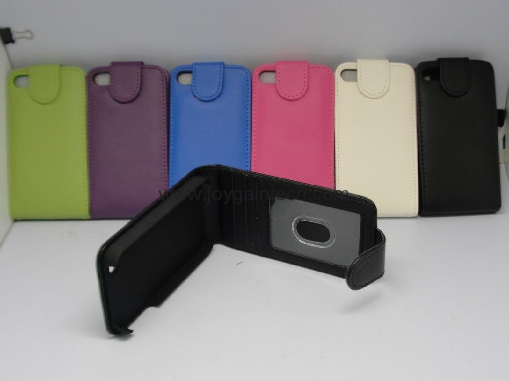 Up-down design Leather case for iphone 4(S) 2