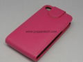 Up-down design Leather case for iphone 4(S) 4