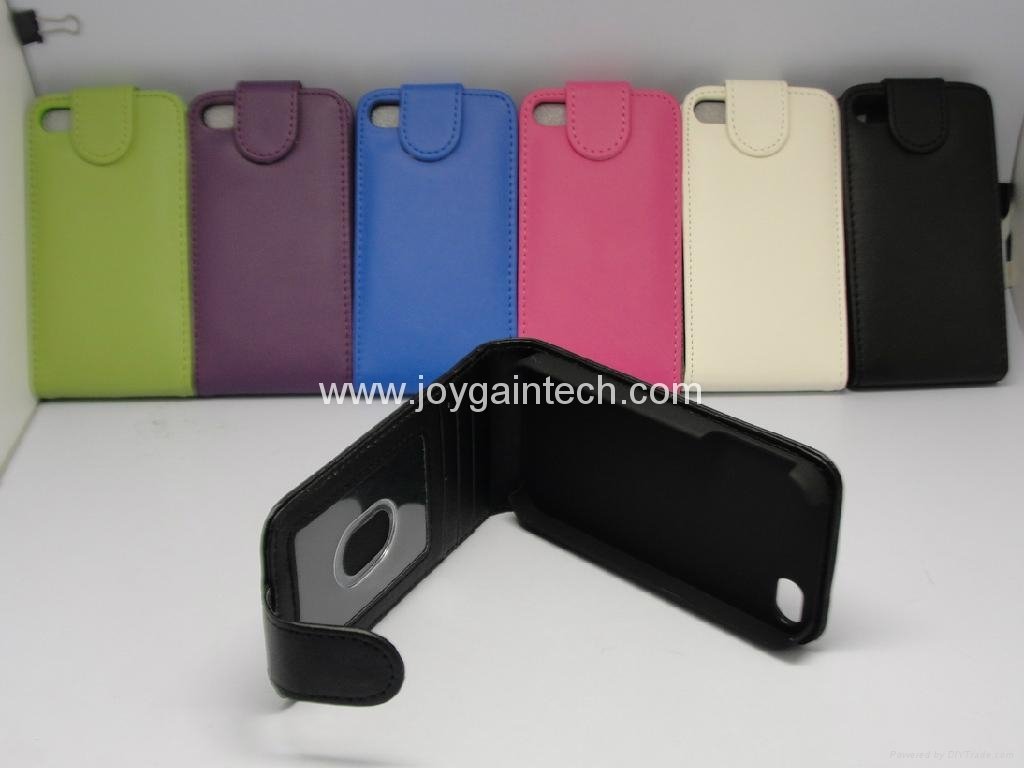 Up-down design Leather case for iphone 4(S)