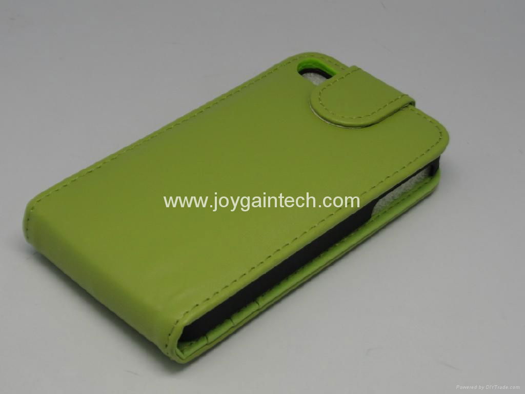 Up-down design Leather case for iphone 4(S) 3