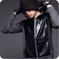 New arrivals Brand knighthood PU matching mens Hoodies Male slim fit sweatshirts