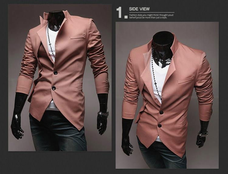 casual men suits slim male leisure suits Fake two pieces Jackets 4