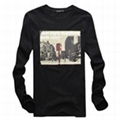 Casual mens t shirts O-neck long sleeve slim fit men t shirt with "LOST MAIL BOX