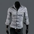 Men's plaid Shirt male long sleeve shirt slim fit shirt pure cotton shirt