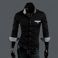 Men's plaid Shirt male long sleeve shirt slim fit shirt pure cotton shirt 2