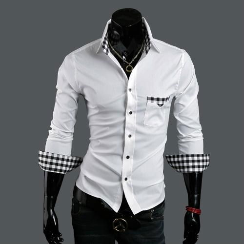 Men's plaid Shirt male long sleeve shirt slim fit shirt pure cotton shirt 3