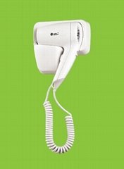 Wall mounted hotel hair dryer