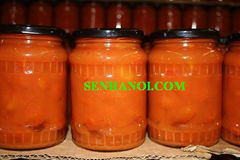 Pickled big tomatoes in own's juice in jar 720 ml