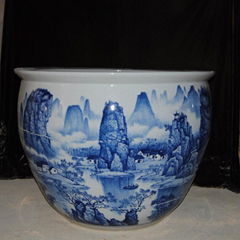 Blue and white porcelain jar