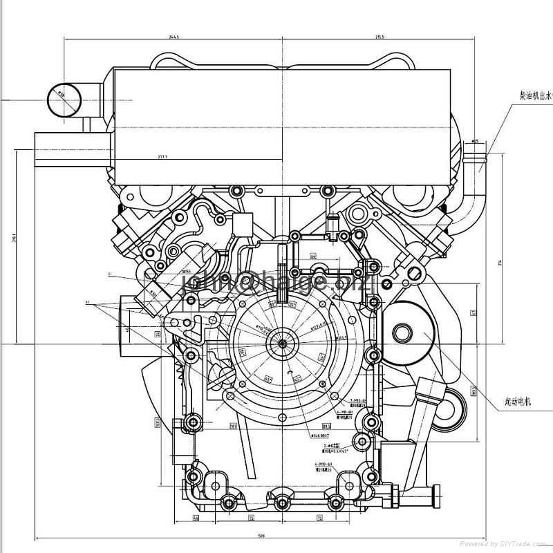 20HP water cooled V-twin 2 cylinder diesel engine 4