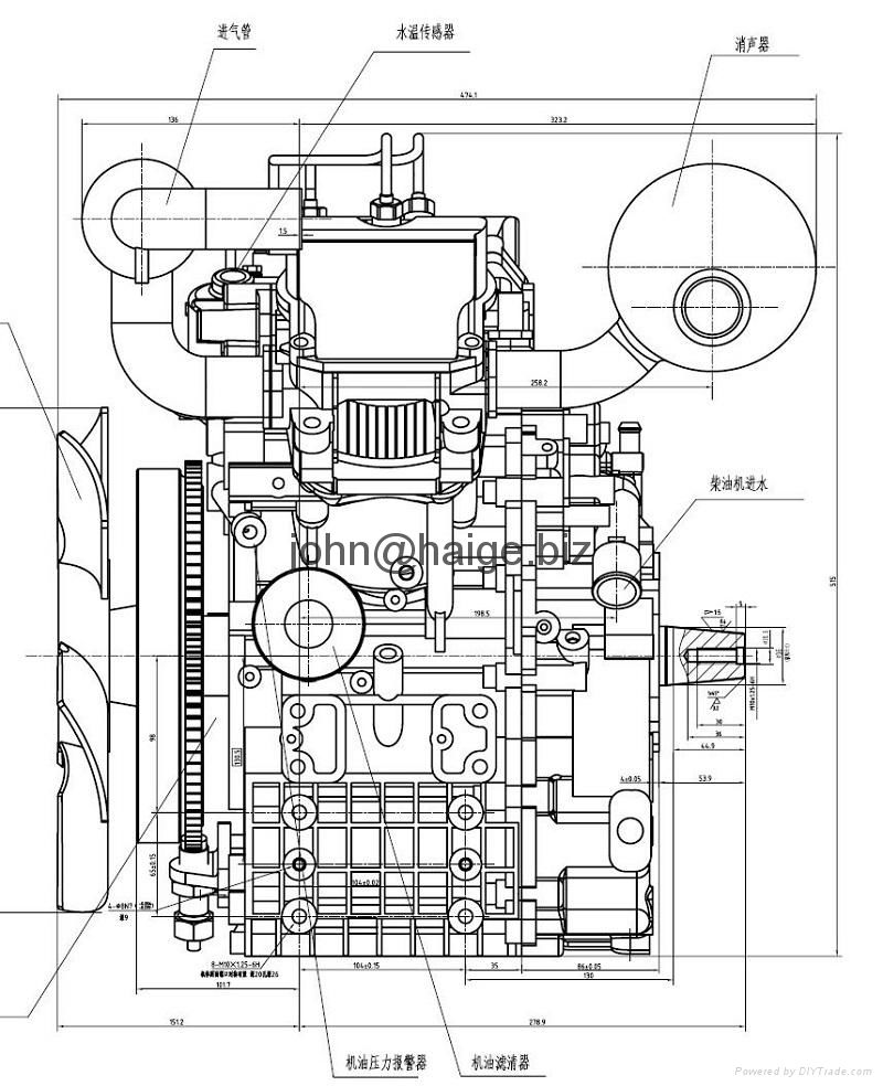 20HP water cooled V-twin 2 cylinder diesel engine 5