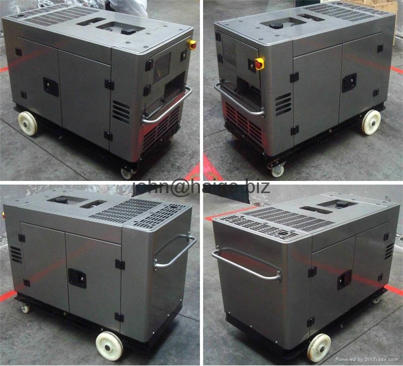 10kVA super silent diesel generator set with 4 wheels 4