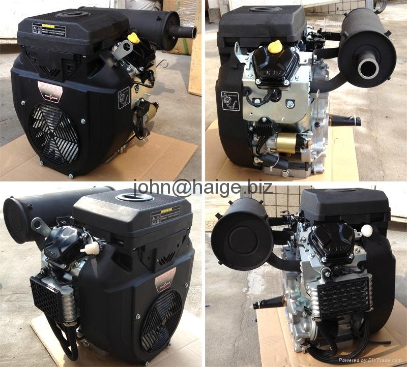 Air cooled type 4-stroke 2 cylinder electric start gasoline engine 20hp 4