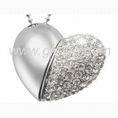 Diamond heart Pen drive