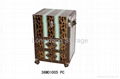Faux Leather Wood Storage Cabinet 1