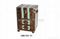 Faux Leather Wood Storage Cabinet