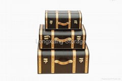 Set 3 Chocolate Wood Storage Cases