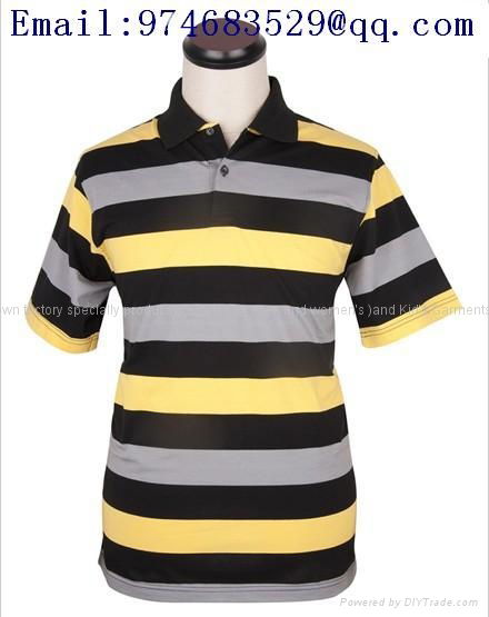 95% Cotton 5% Lycra thin strips of yellow smudge casual fashion T shirt  3