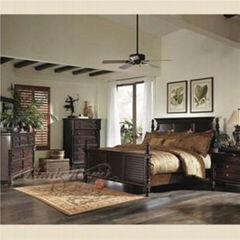 European style furniture Solid wood carved double bed