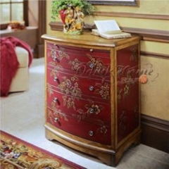 American style furniture hand painted furniture manual wood carved bookacse 