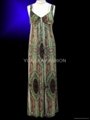 actinidia berry print elegent maxi dress