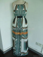 R395 scarf print maxi