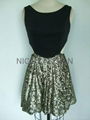 scuba fabric with sequince skirt cut out dress 1