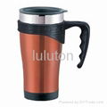 stainless steel coffee mug , plastic travel mug  2